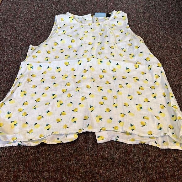Cynthia rowley linen lemon blouse L - Picture 2 of 7